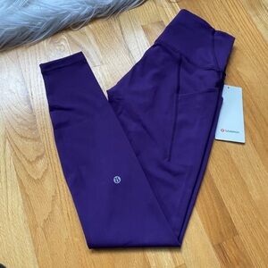 Lululemon Wunder Train Pockets High-Waisted Leggings Tights NWT Purple  28